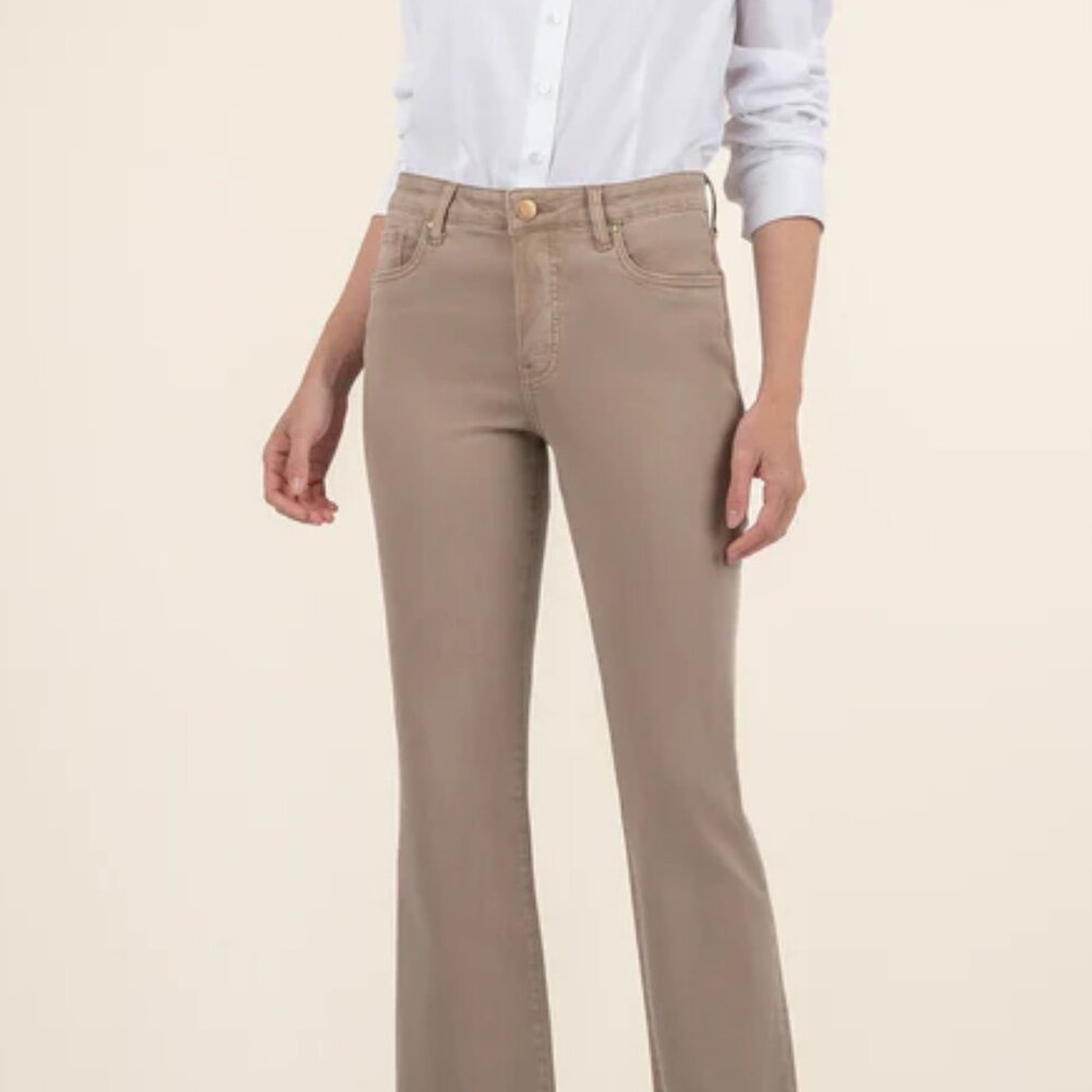 Kut from the Kloth Women's Kelsey Tan Flare Jeans